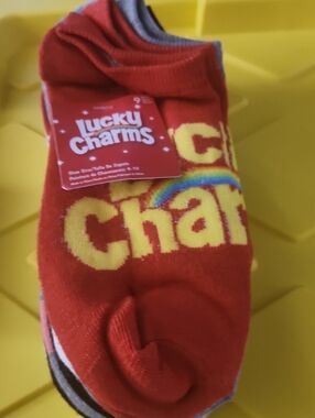 9 Pairs Of Lucky Charms Red Logo Socks - Women's Novelty Hosiery